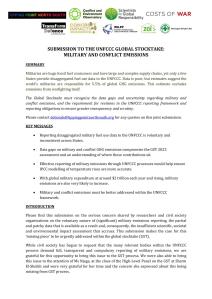 1st page of GST Submission 'MILITARY EMISSIONS'